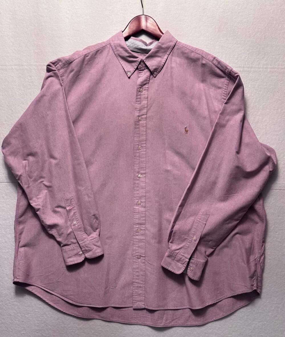 Ralph Lauren Button Down Oxford Shirt Size 3XB Mauve Pink Cotton Long Sleeve